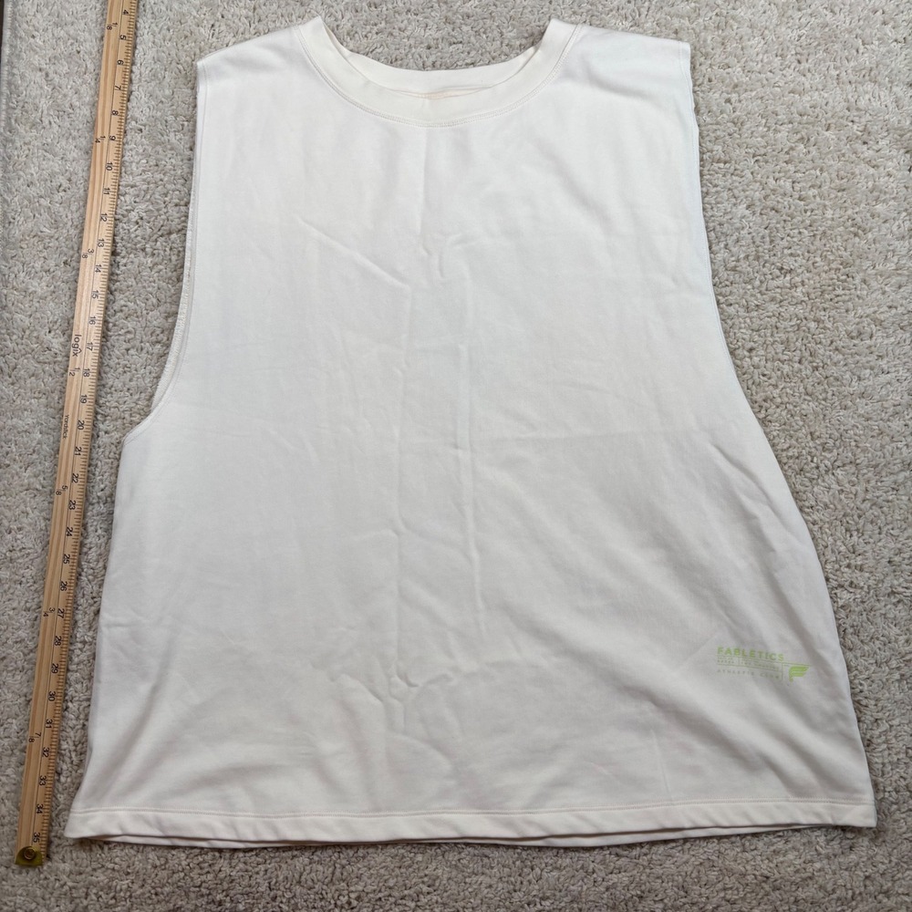 Fabletics Muscle Tank Womens 3X Cream Athletic Club Sleeveless French Terry‎ Top